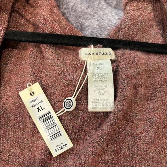 Max Studio balloon sleeve open front cardigan - Picture 3 of 3